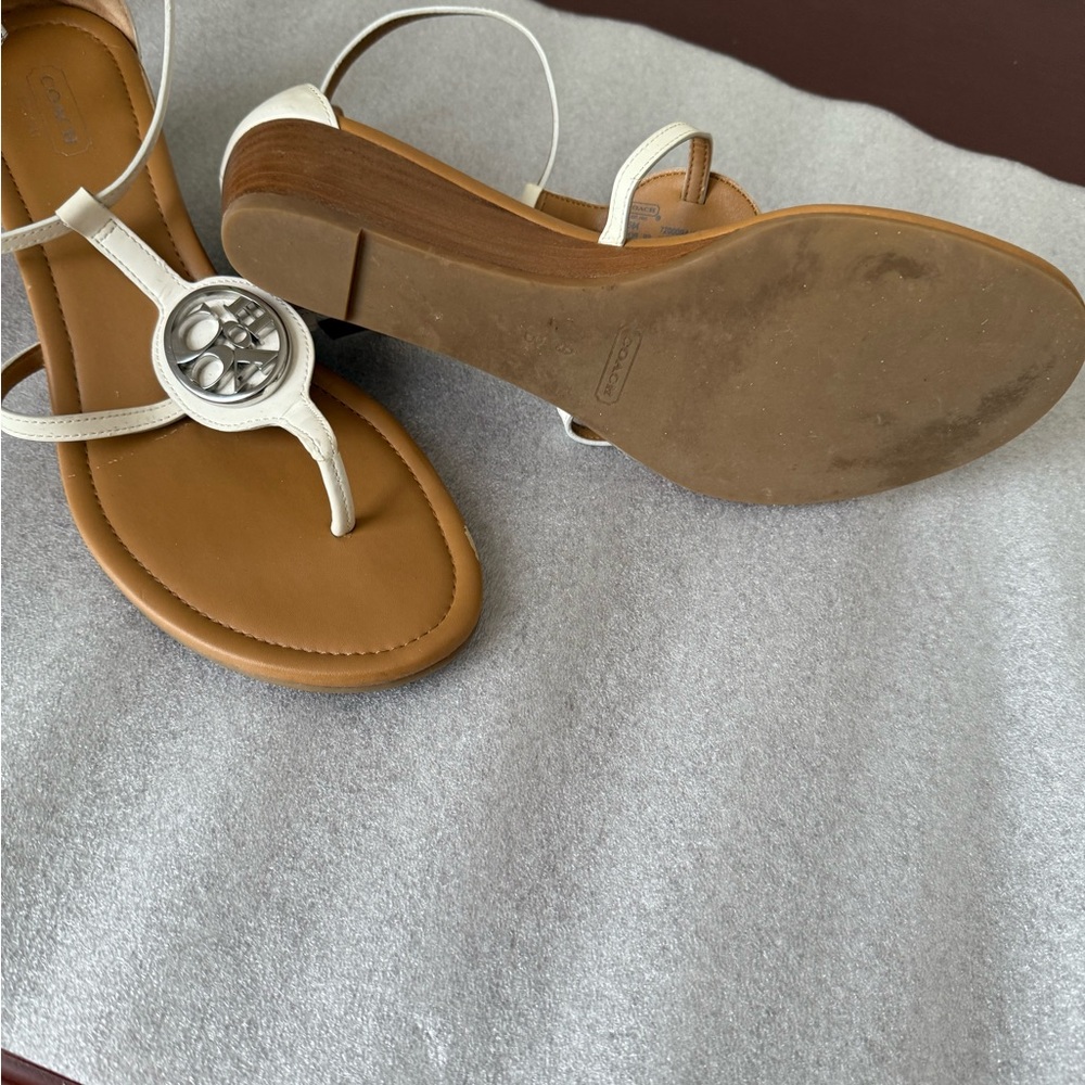 Coach White and Tan Women's Sandals